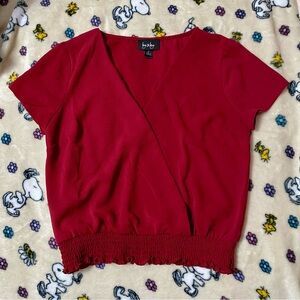 Women’s Red Wrap Blouse S